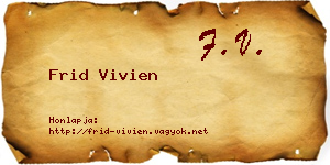 Frid Vivien névjegykártya